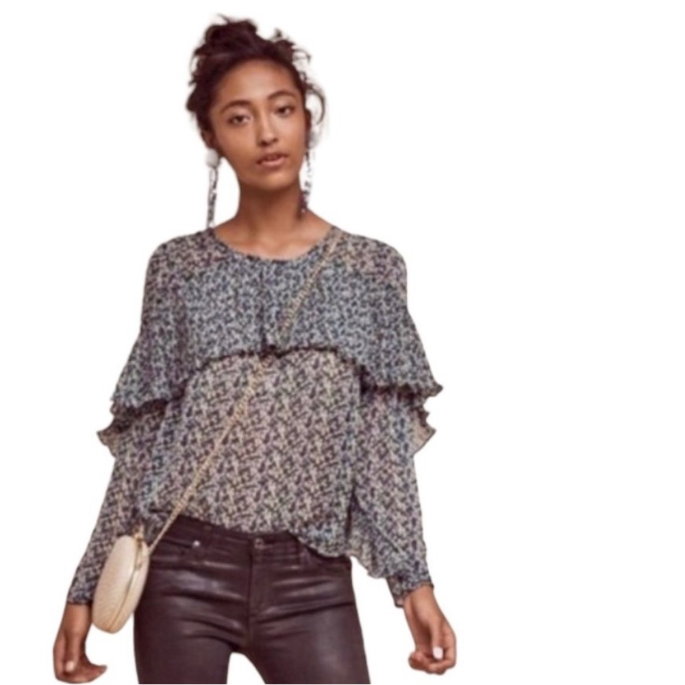 Anthropologie Sunday in Brooklyn Floral blouse